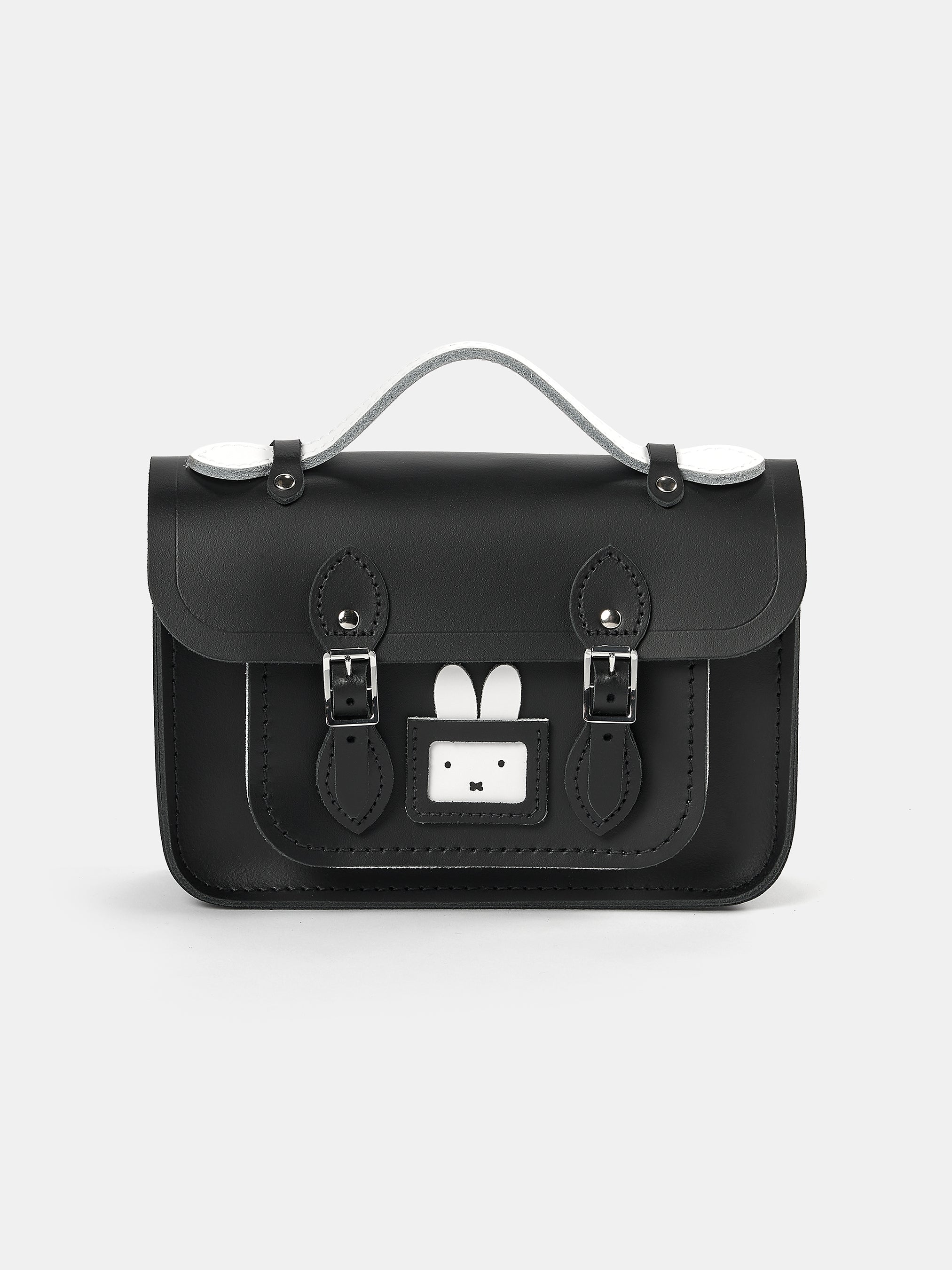 The Peekaboo Miffy Mini Satchel - Black & Brilliant White