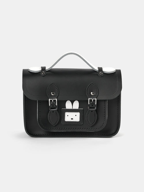 The Peekaboo Miffy Mini Satchel - Black & Brilliant White