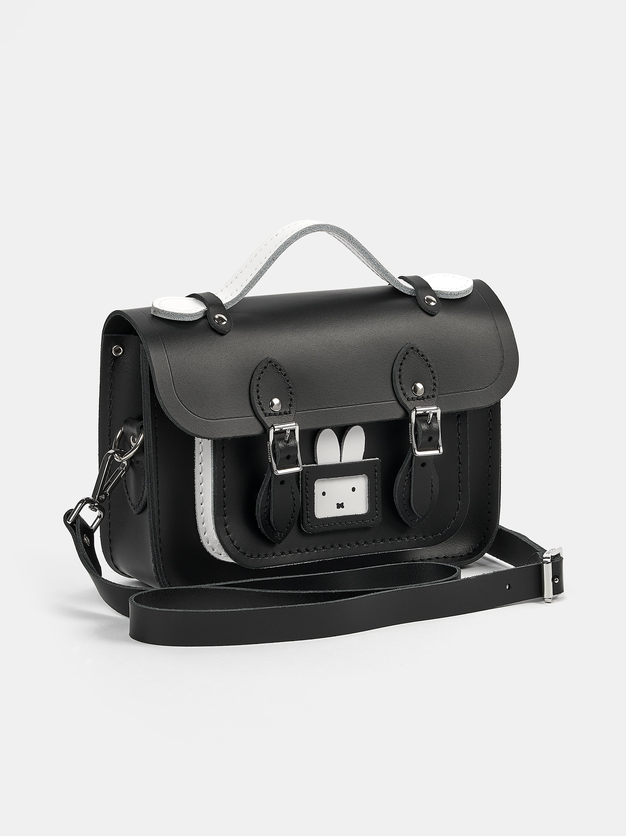 The Peekaboo Miffy Mini Satchel - Black & Brilliant White