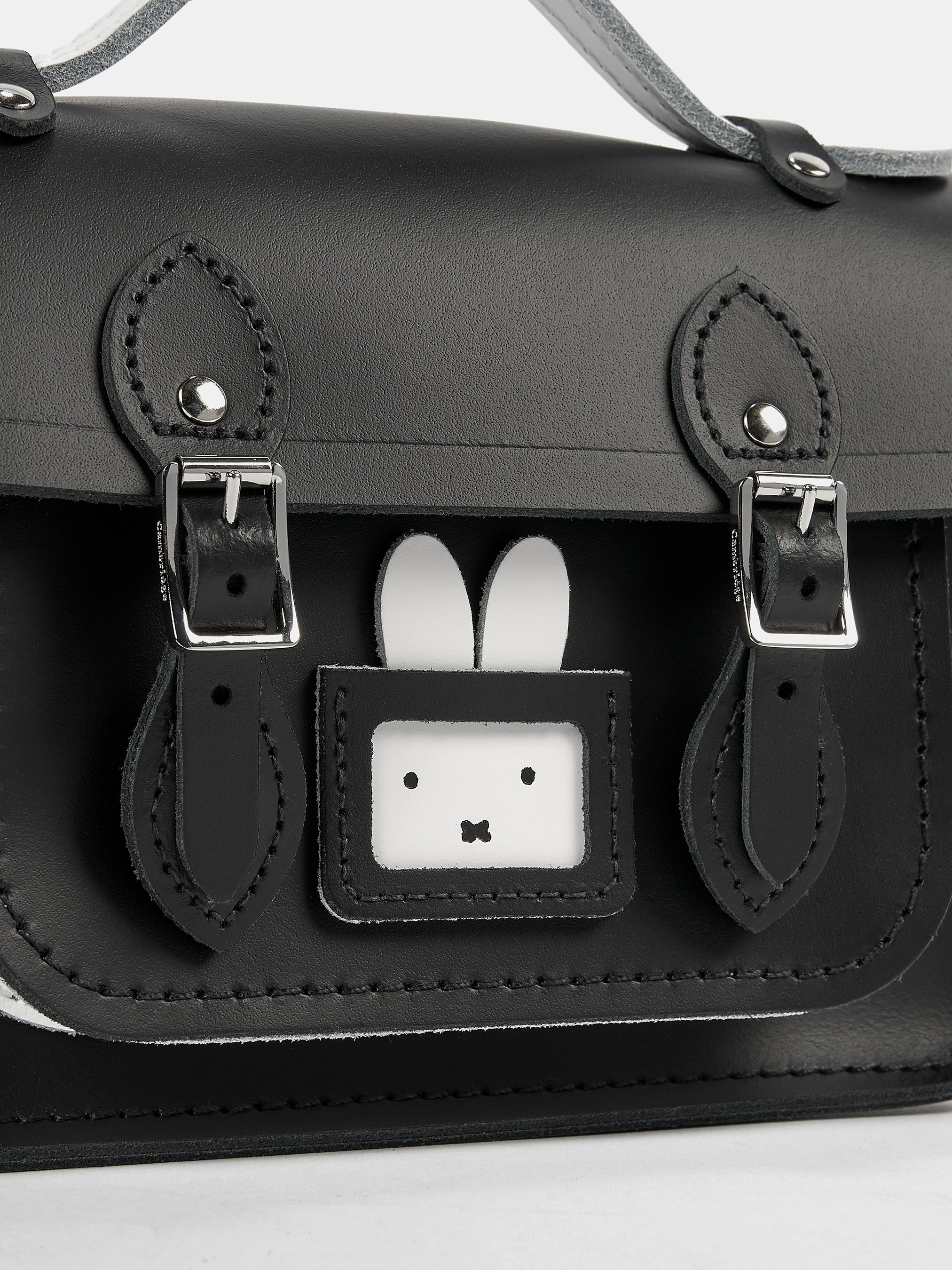 The Peekaboo Miffy Mini Satchel - Black & Brilliant White