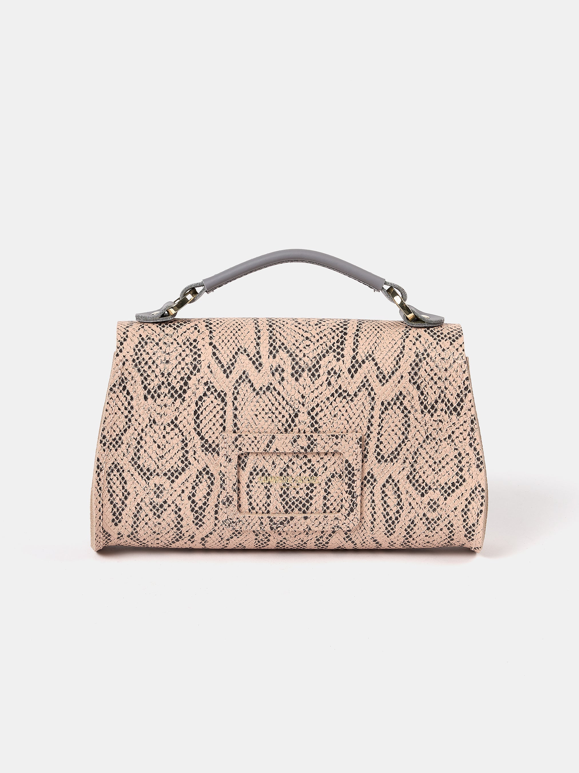 The Mini Poppy - Flax Matte Python & Slate Grey