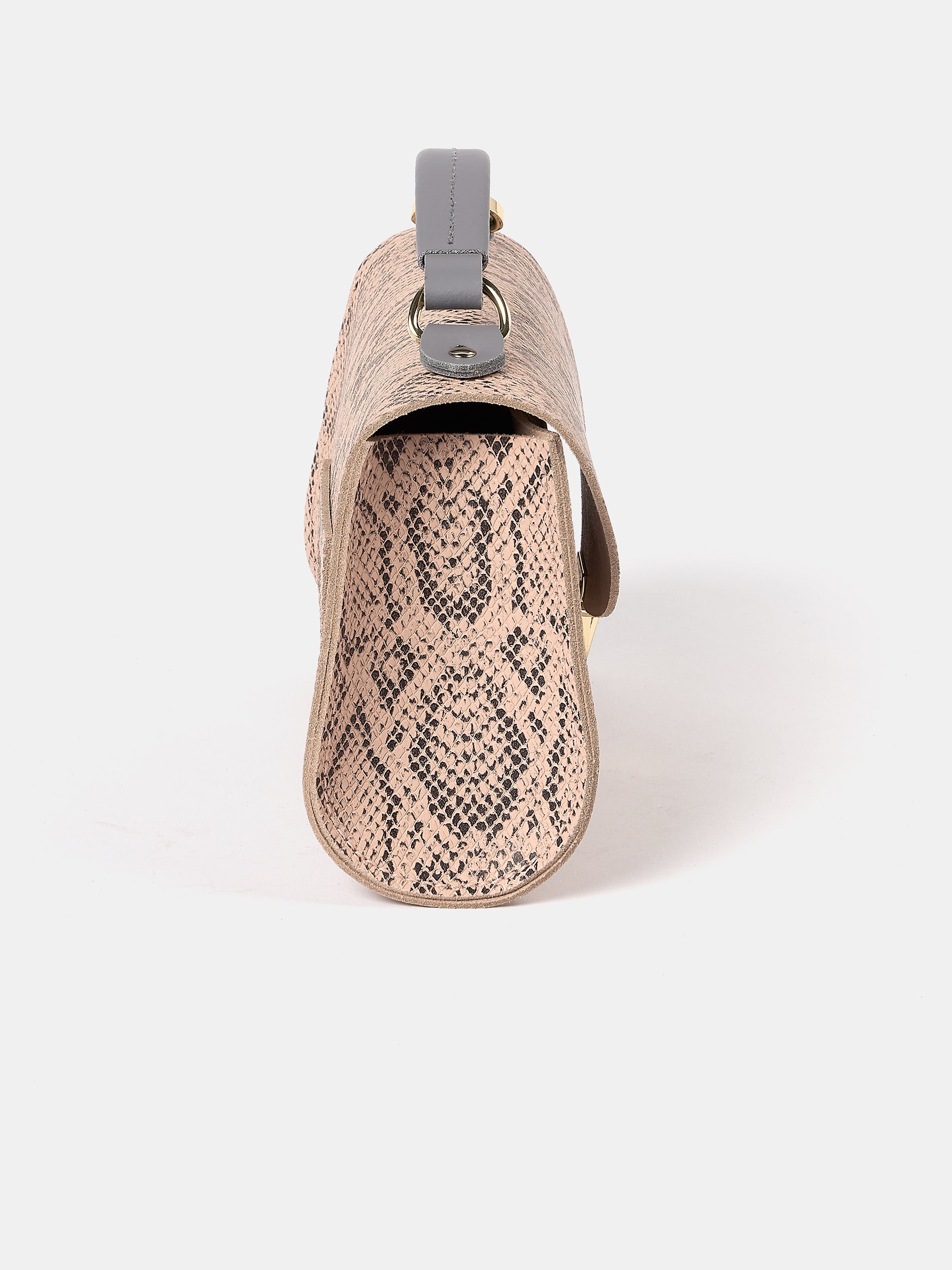 The Mini Poppy - Flax Matte Python & Slate Grey