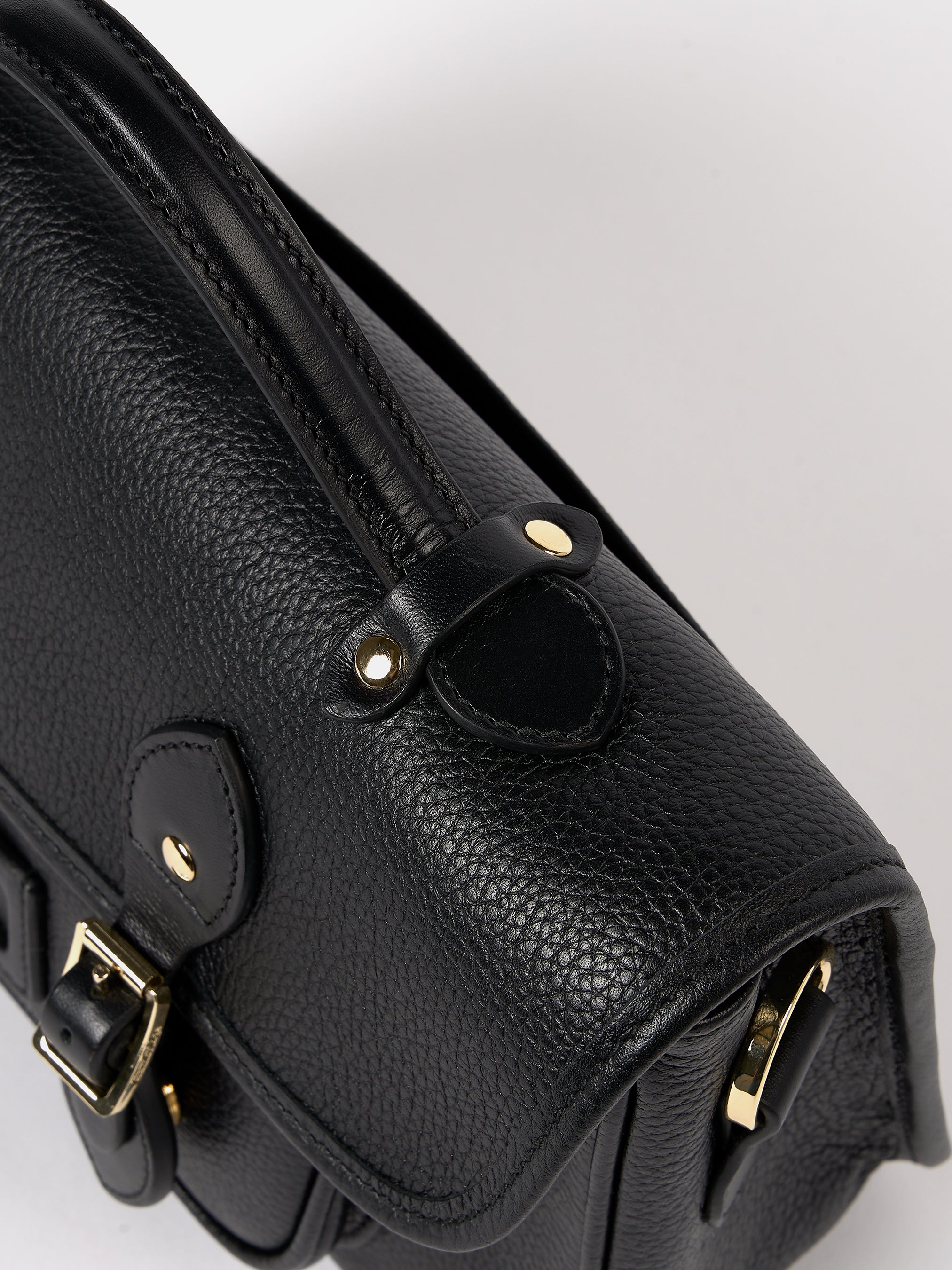 The Soft Satchel - Black Calf Grain