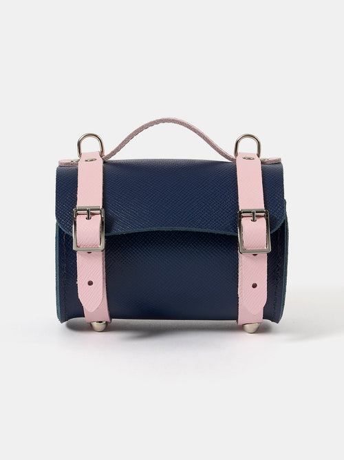 The Micro Bowls Bag - Blueberry and Fondant Pink Saffiano - Cambridge Satchel US Store