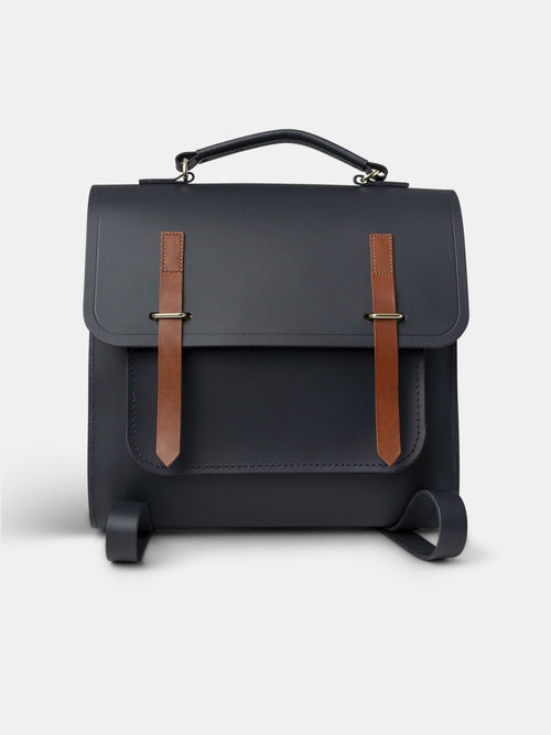 The Messenger Backpack - Navy & Tan Bridle - The Cambridge Satchel Company US Store