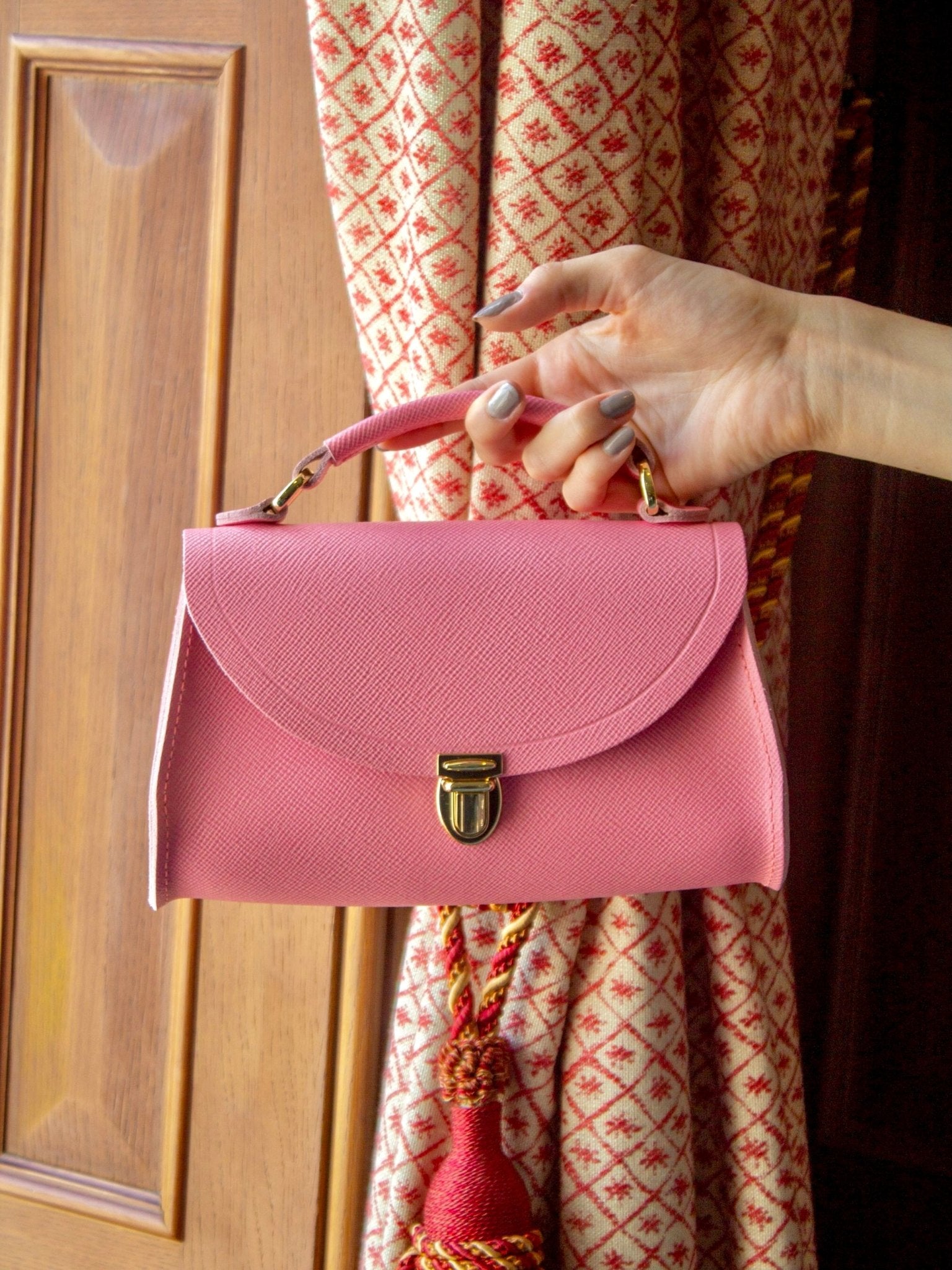 The Mini Poppy - Salmon Pink Saffiano - The Cambridge Satchel Company US Store