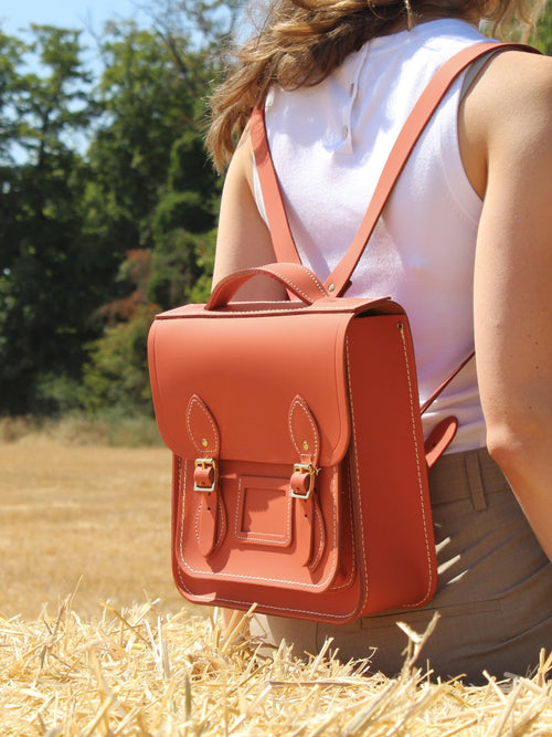 The Small Portrait Backpack - Burning Ember Matte with Contrast Stitch - The Cambridge Satchel Company US Store