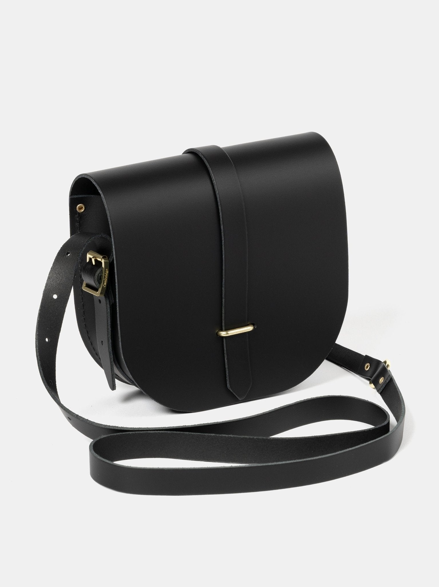 The Saddle Bag - Black & Gold - Cambridge Satchel