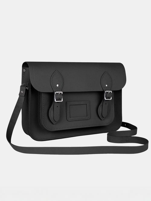 The 13 Inch Satchel - Black Saffiano