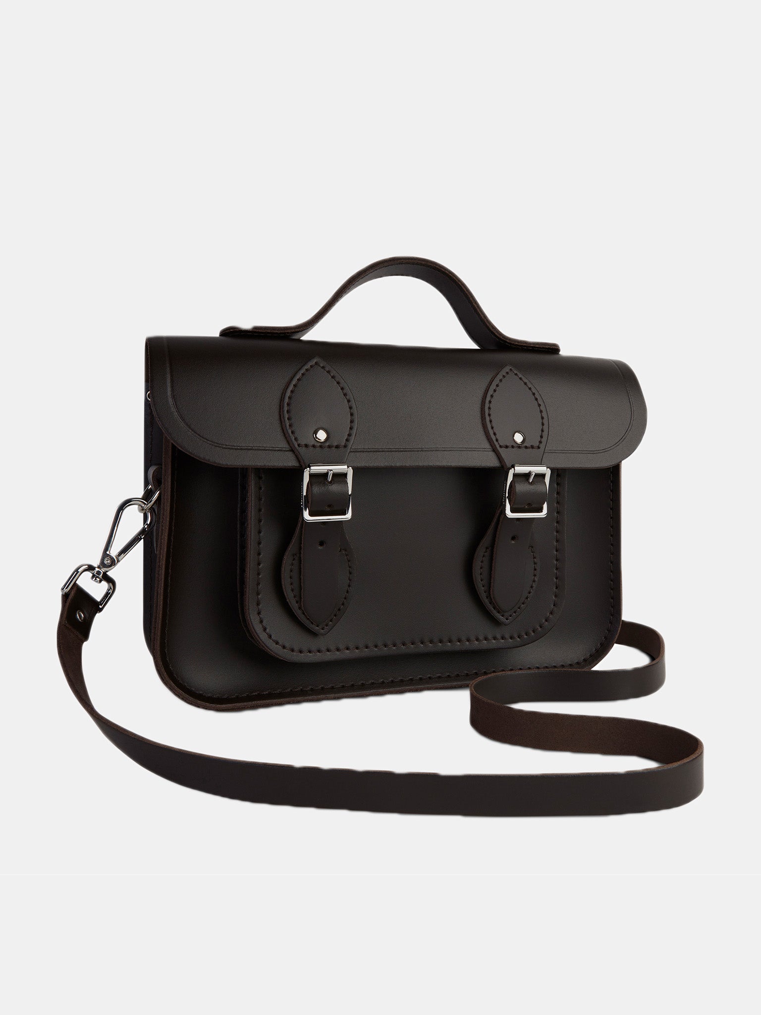 The 11 Inch Batchel in Leather - Dark Brown