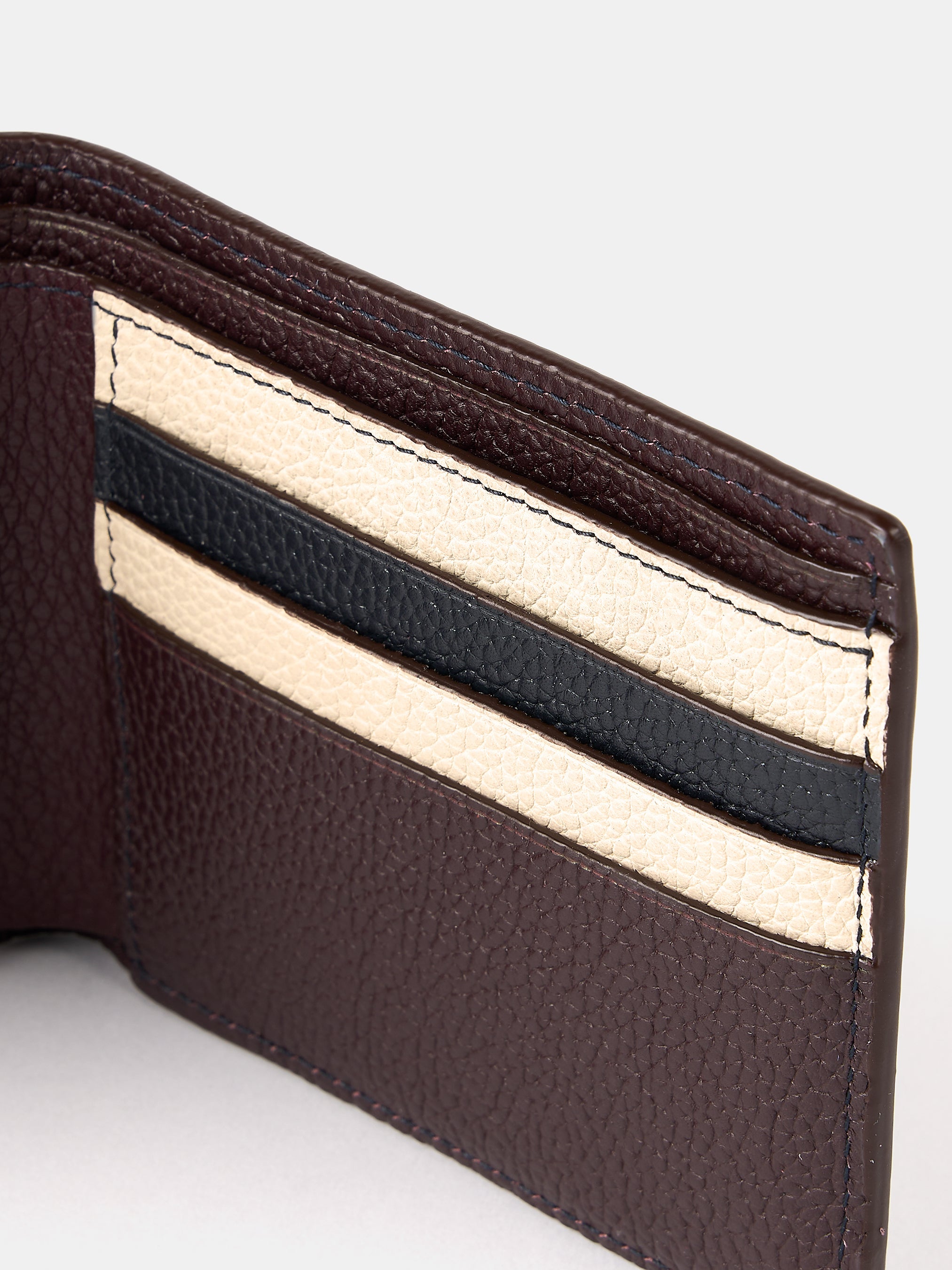 The Billfold Wallet - Bordeaux, Midnight & Clay Madras Grain