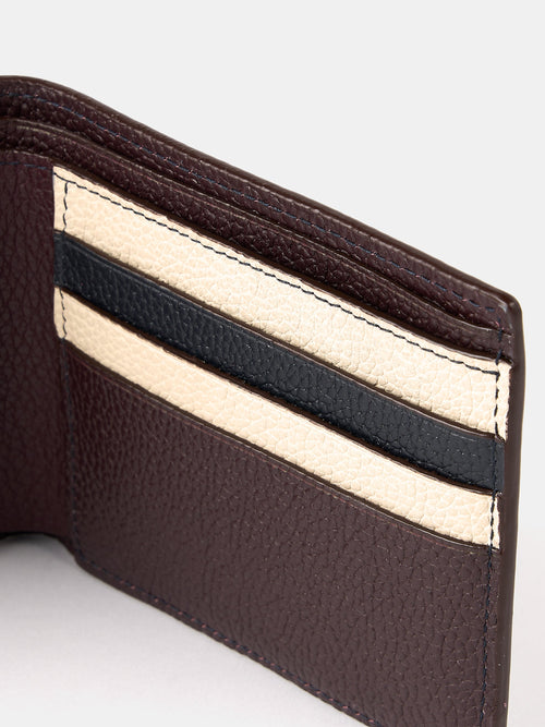 The Billfold Wallet - Bordeaux, Midnight & Clay Madras Grain