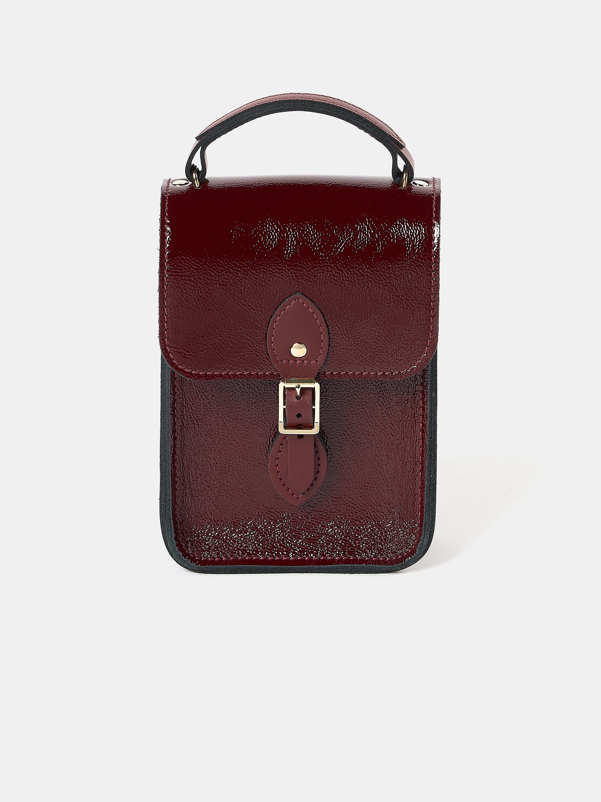 Mini Binocular Crossbody Bag - Oxblood Patent | Cambridge Satchel
