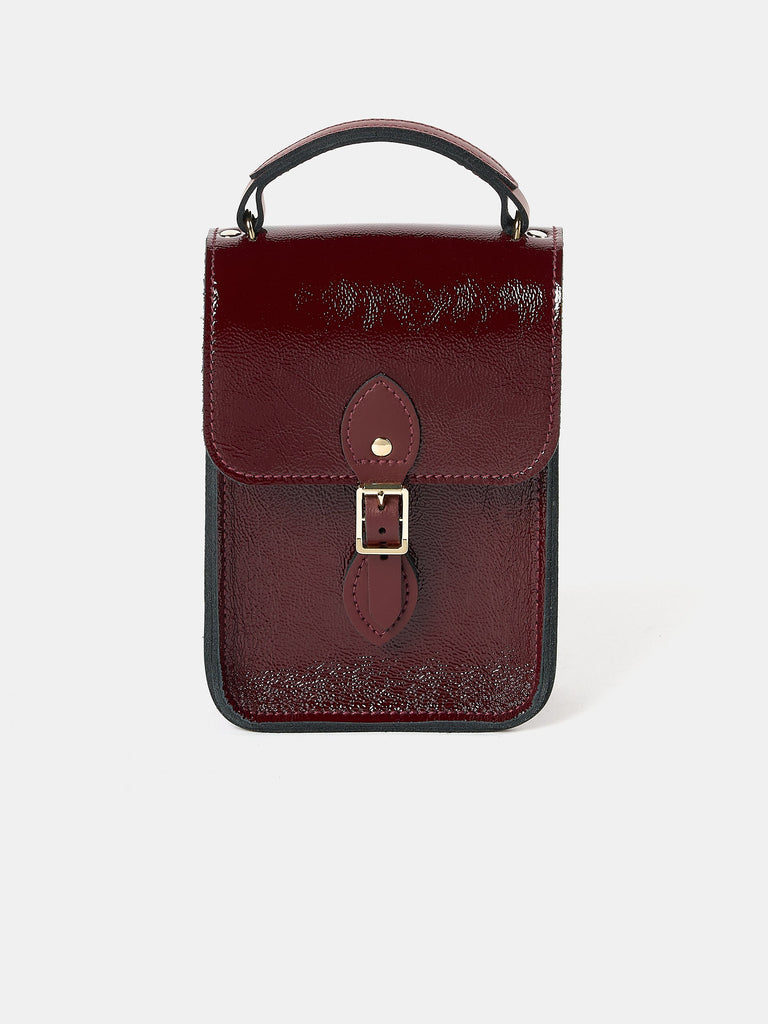 Mini Binocular Crossbody Bag - Oxblood Patent | Cambridge Satchel