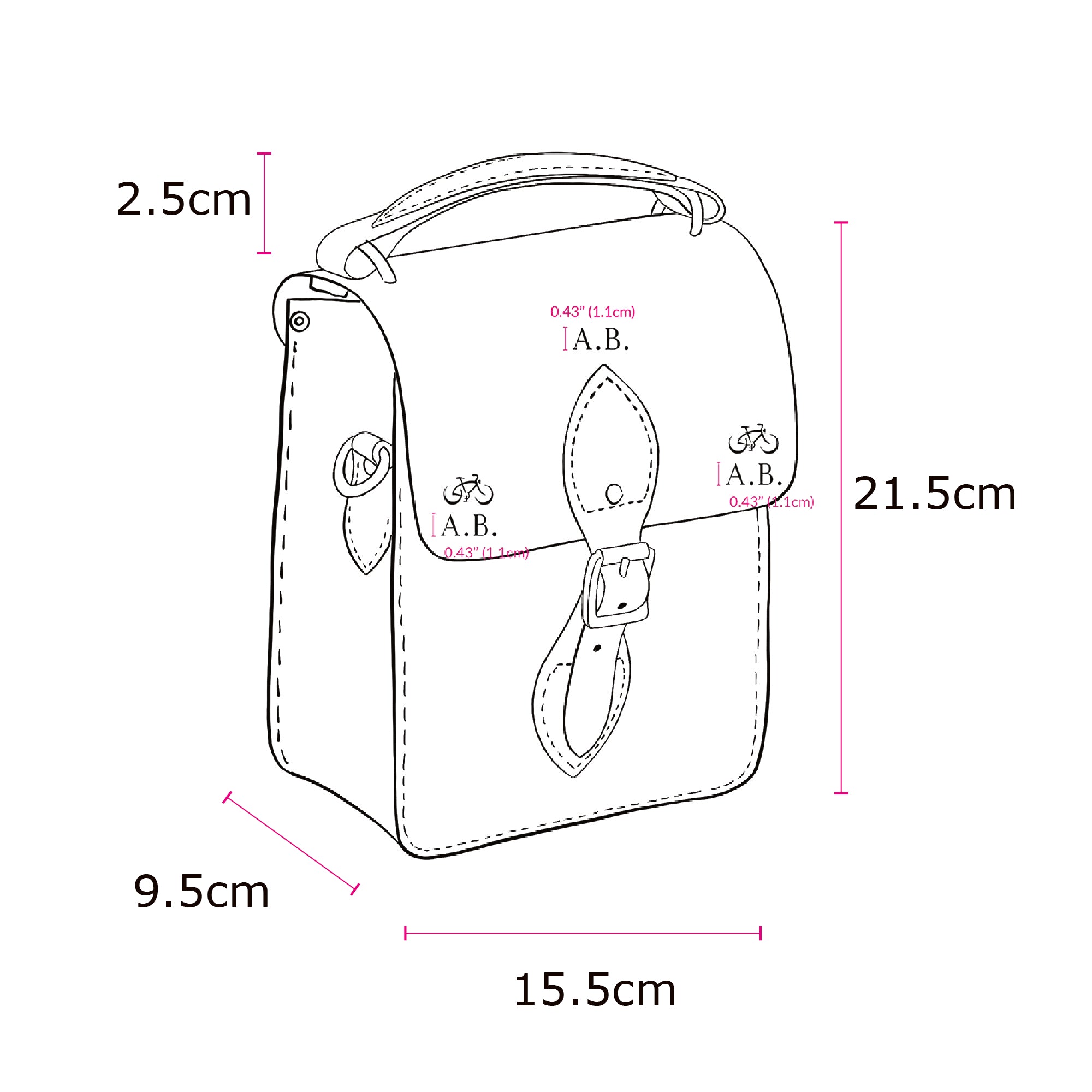 Binocular Crossbody Bag - Popular Pink Celtic with 'G' Plate
