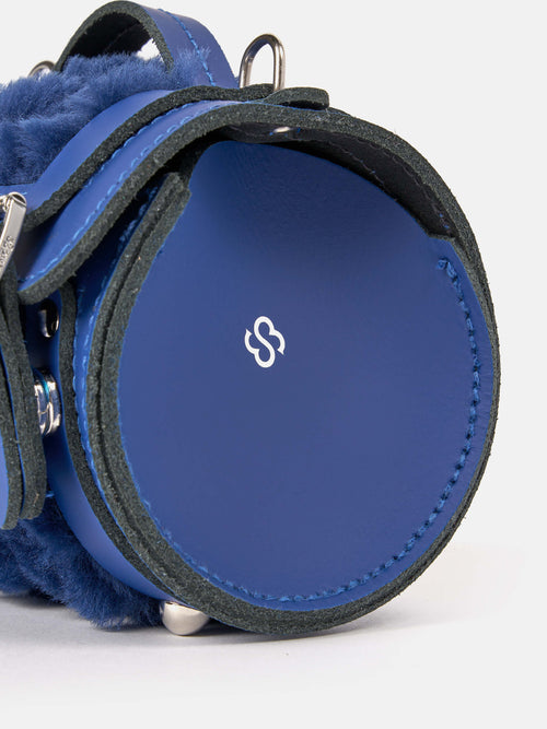 The Micro Bowls Bag - Electric Blue Merino Fluff with Sultry Blue