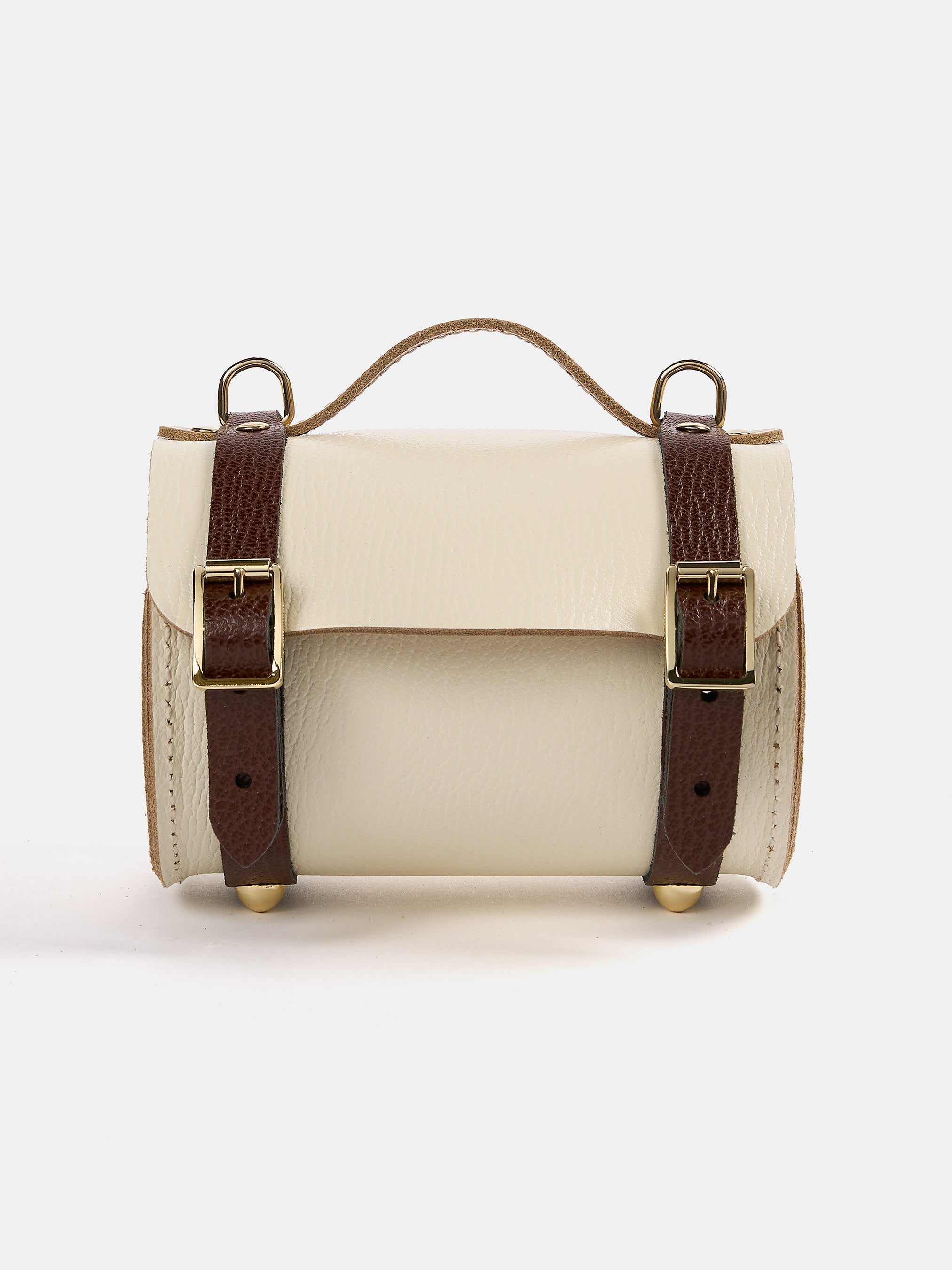 The Micro Bowls Bag - Walnut, Sheepskin & Natural Goat Grain