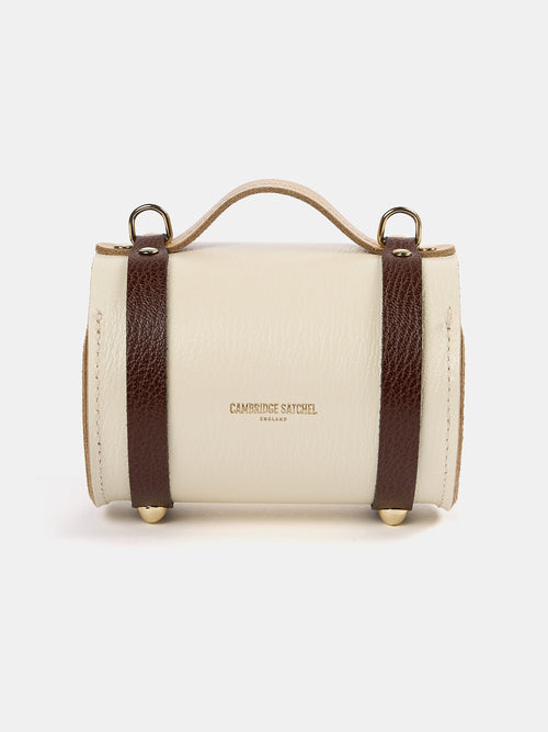 The Micro Bowls Bag - Walnut, Sheepskin & Natural Goat Grain