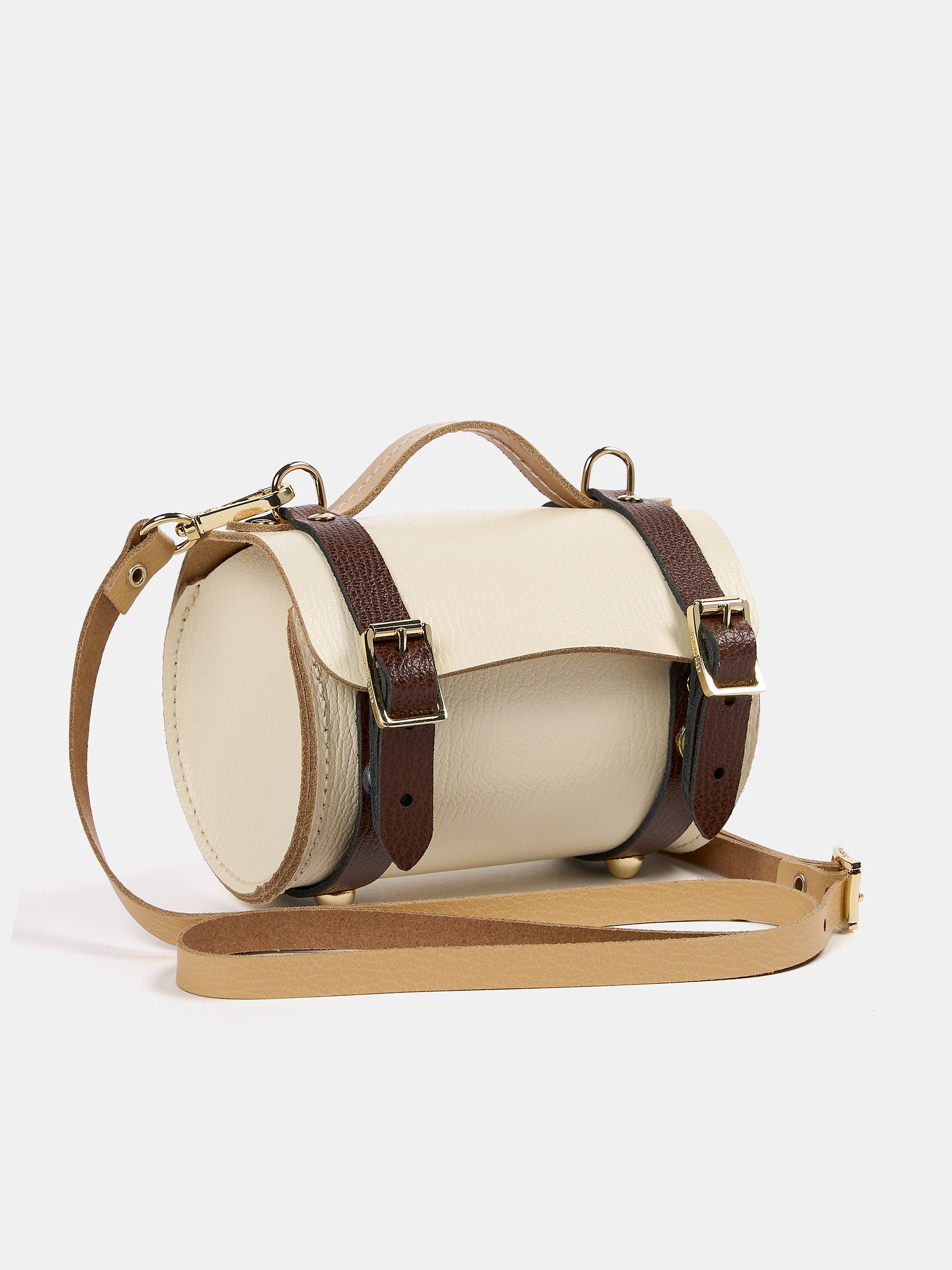 The Micro Bowls Bag - Walnut, Sheepskin & Natural Goat Grain