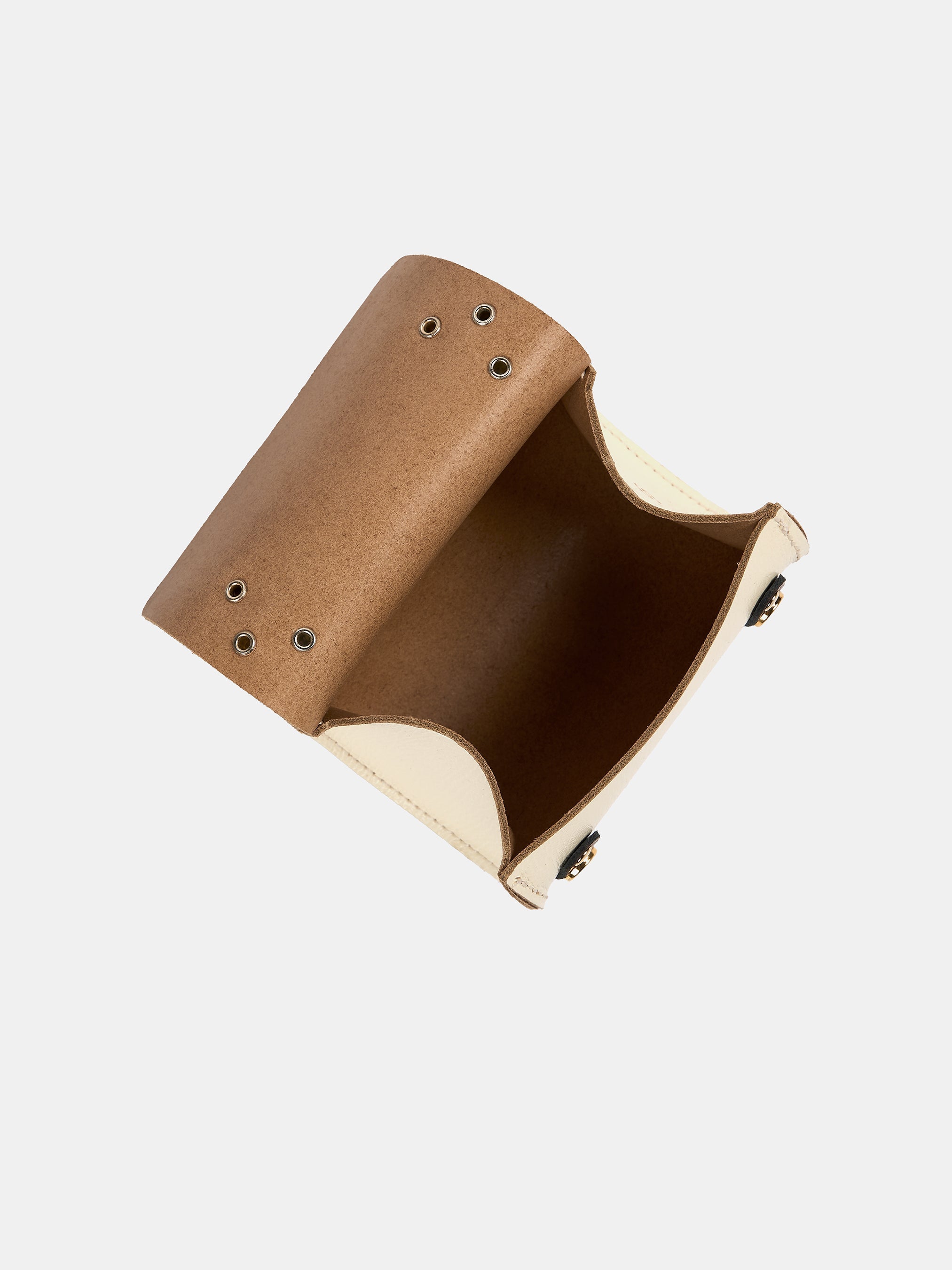 The Micro Bowls Bag - Walnut, Sheepskin & Natural Goat Grain