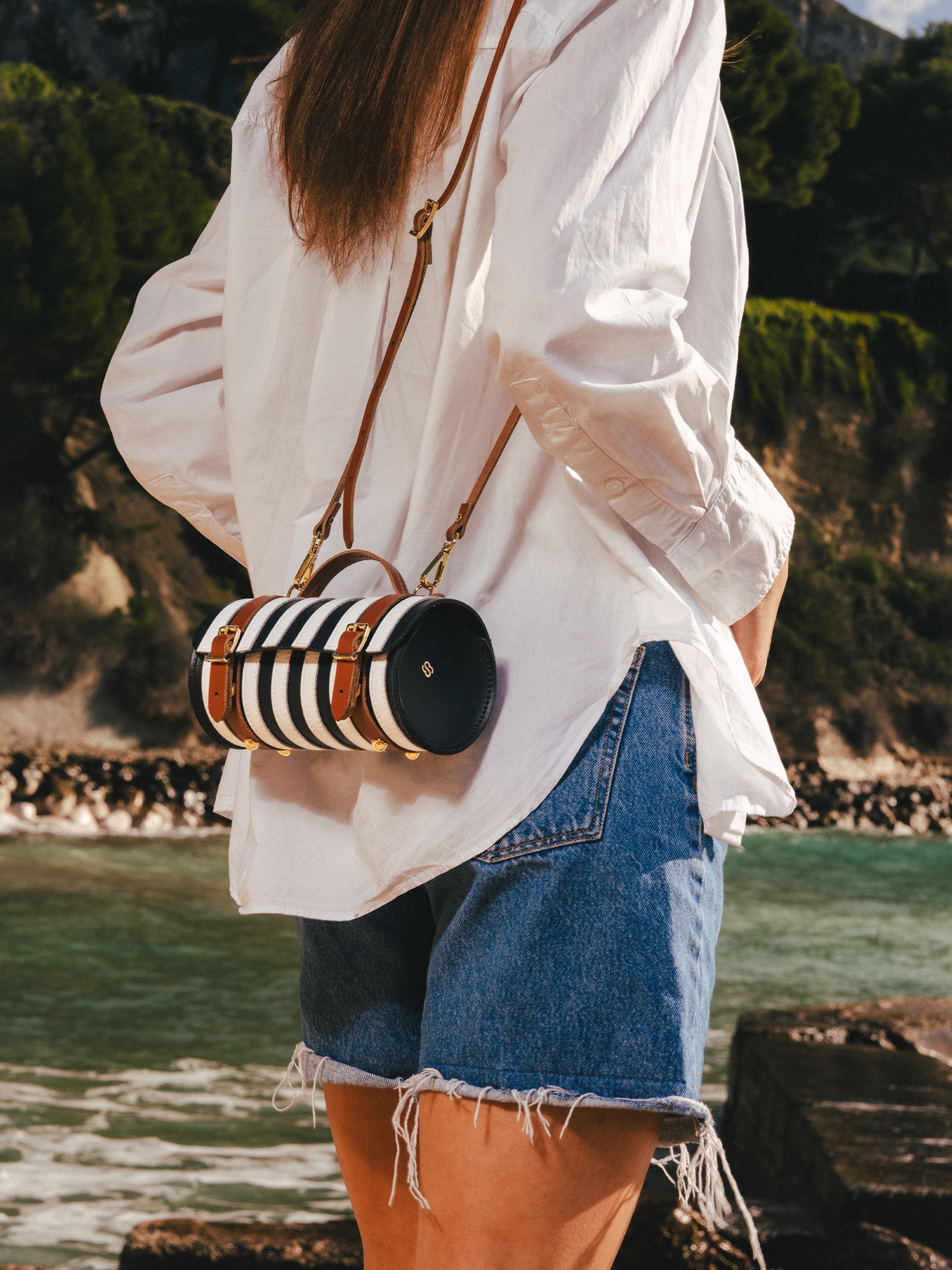 The Micro-Wide Bowls Bag - Navy, Brilliant White & Bay