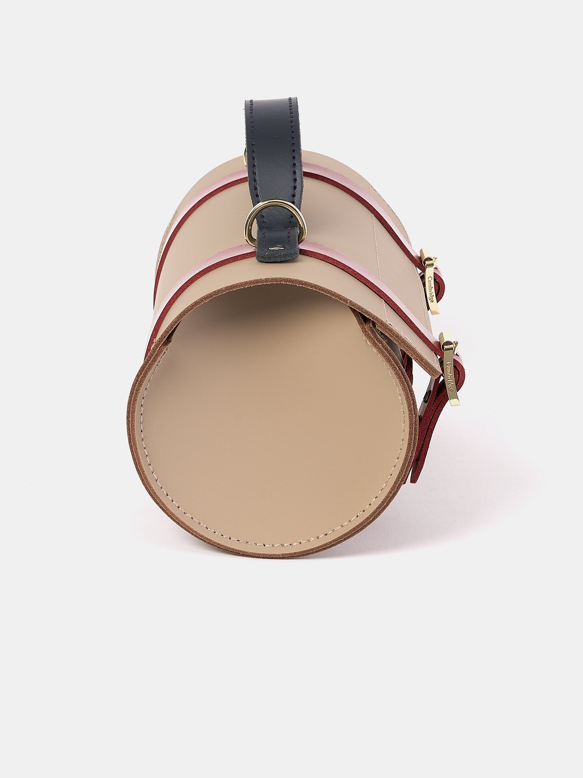 The Bowls Bag - Mushroom, Navy & Red Patent
