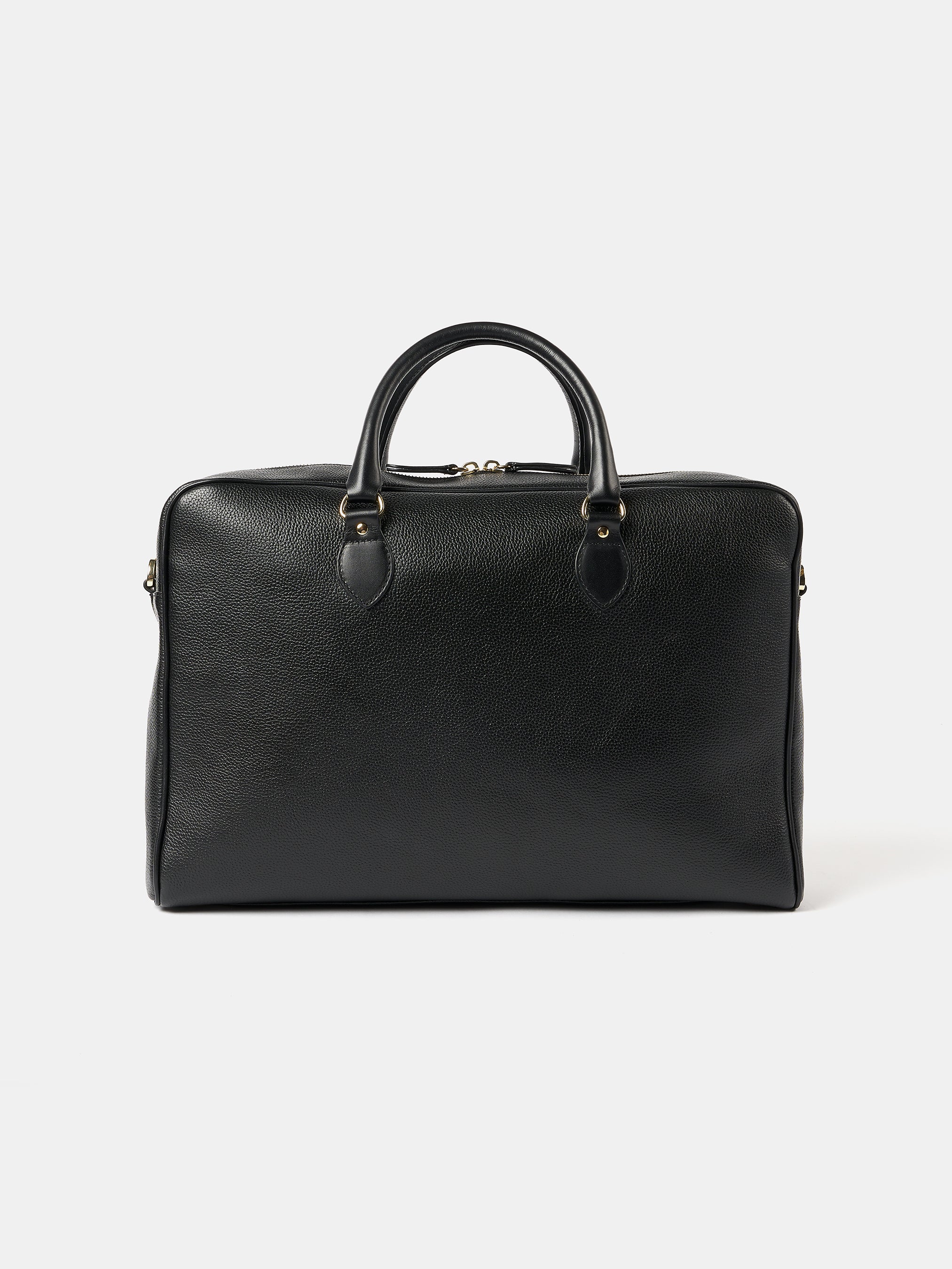 The Leather Brief - Black Calf Grain | Cambridge Satchel Company