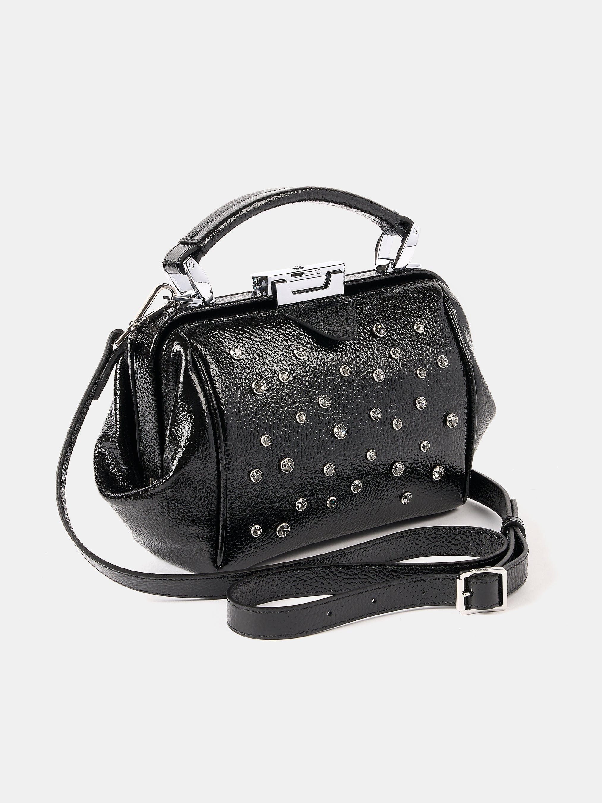 The Mini Sophie - High Shine Black Grain with Swarovski® Crystals