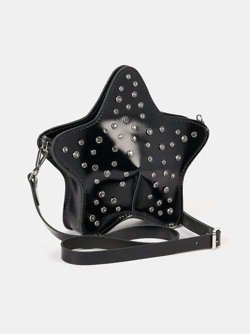 The Star Bag - High Shine Black with Swarovski® Crystals