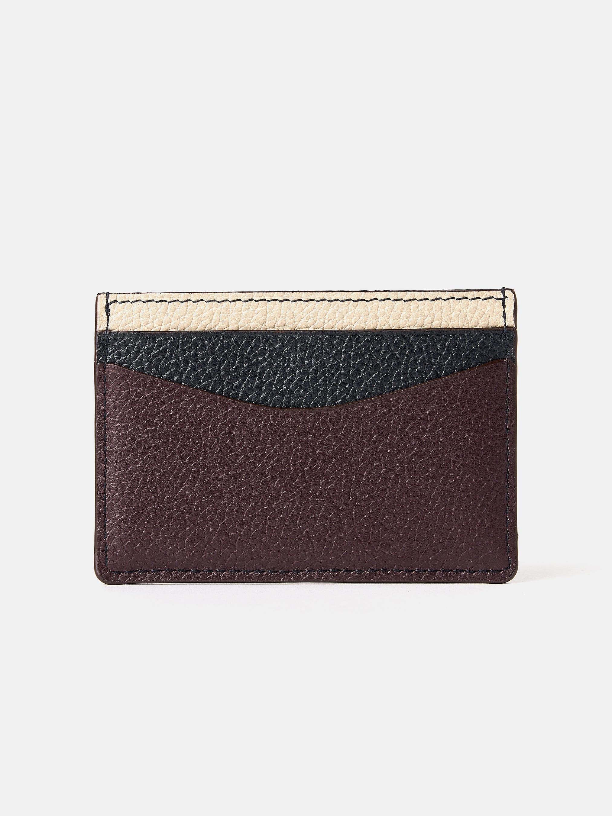 The Card Case - Bordeaux, Midnight & Clay Madras Grain