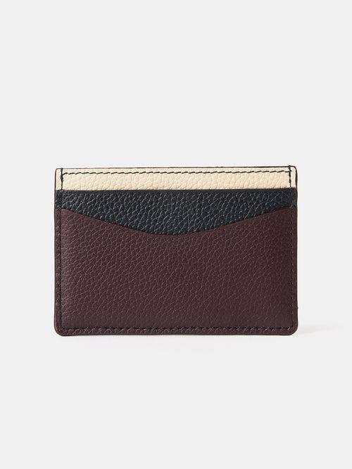 The Card Case - Bordeaux, Midnight & Clay Madras Grain