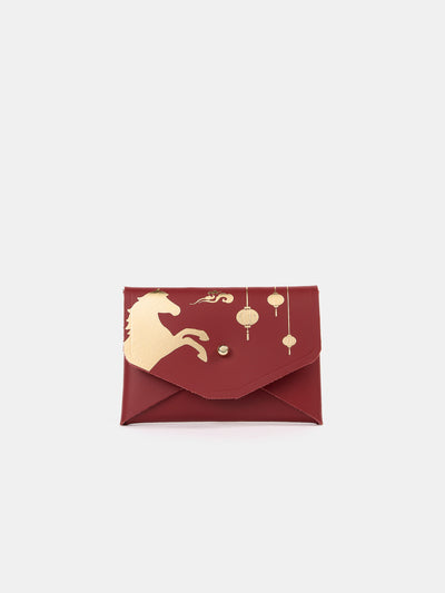 The Year of the Horse Mini Purse - Red with Gold Foil Horse