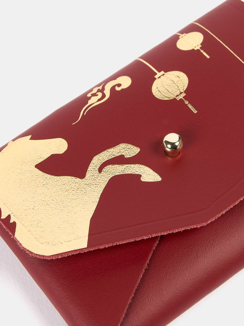 The Year of the Horse Mini Purse - Red with Gold Foil Horse