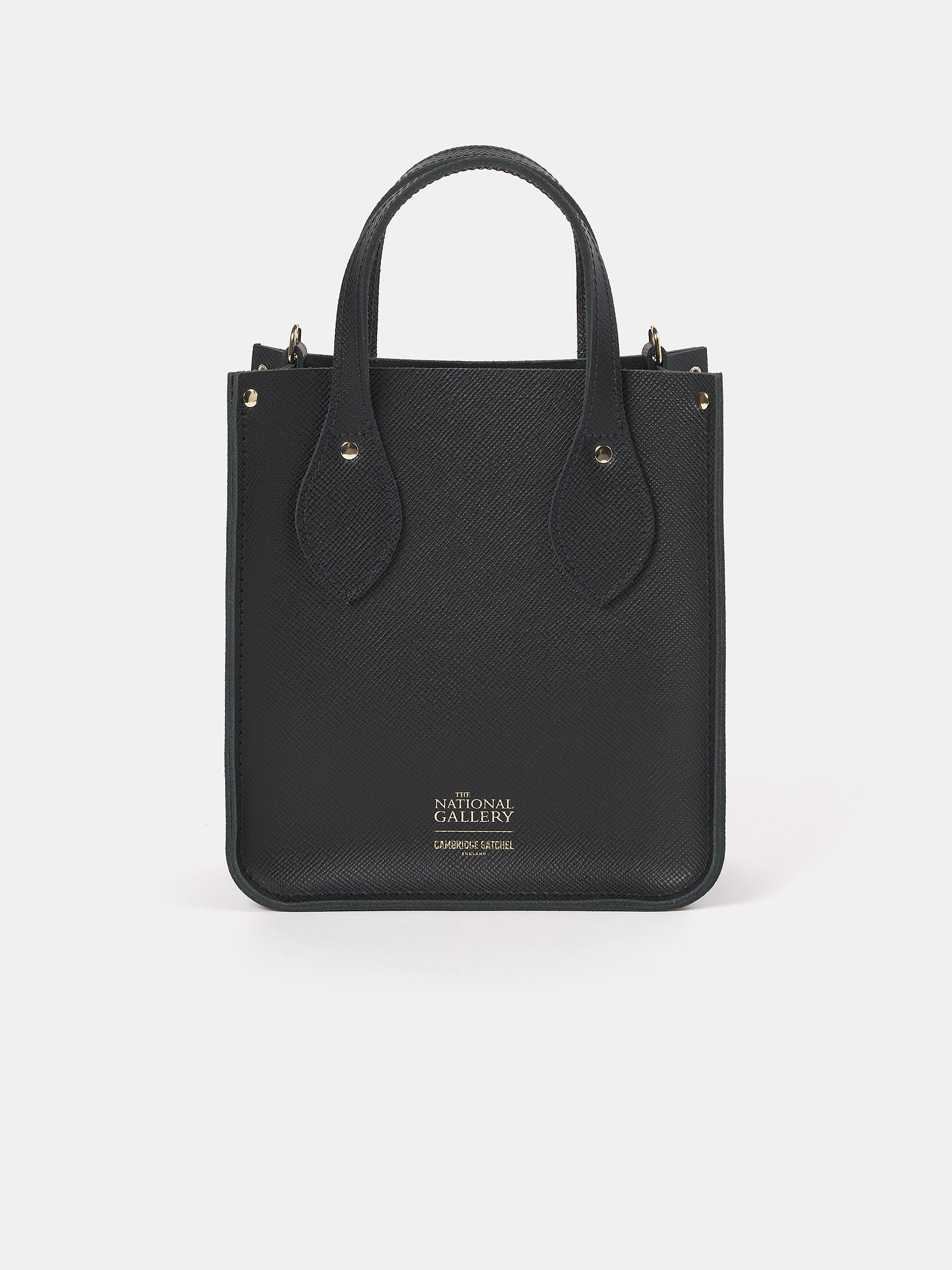 The Mini Tote - Black Saffiano with Flowers in a Vase