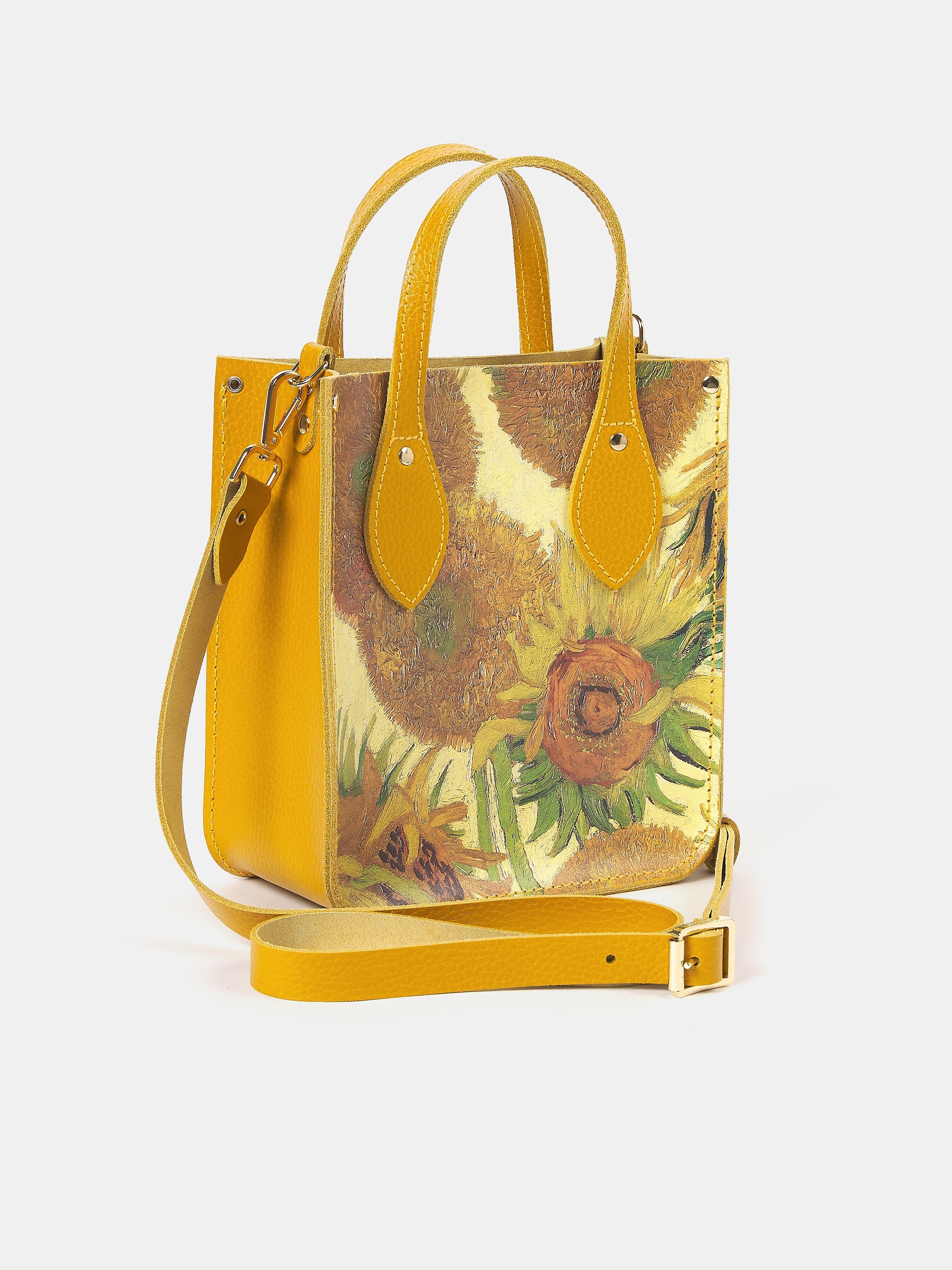 The Mini Tote - Mustard with Sunflowers