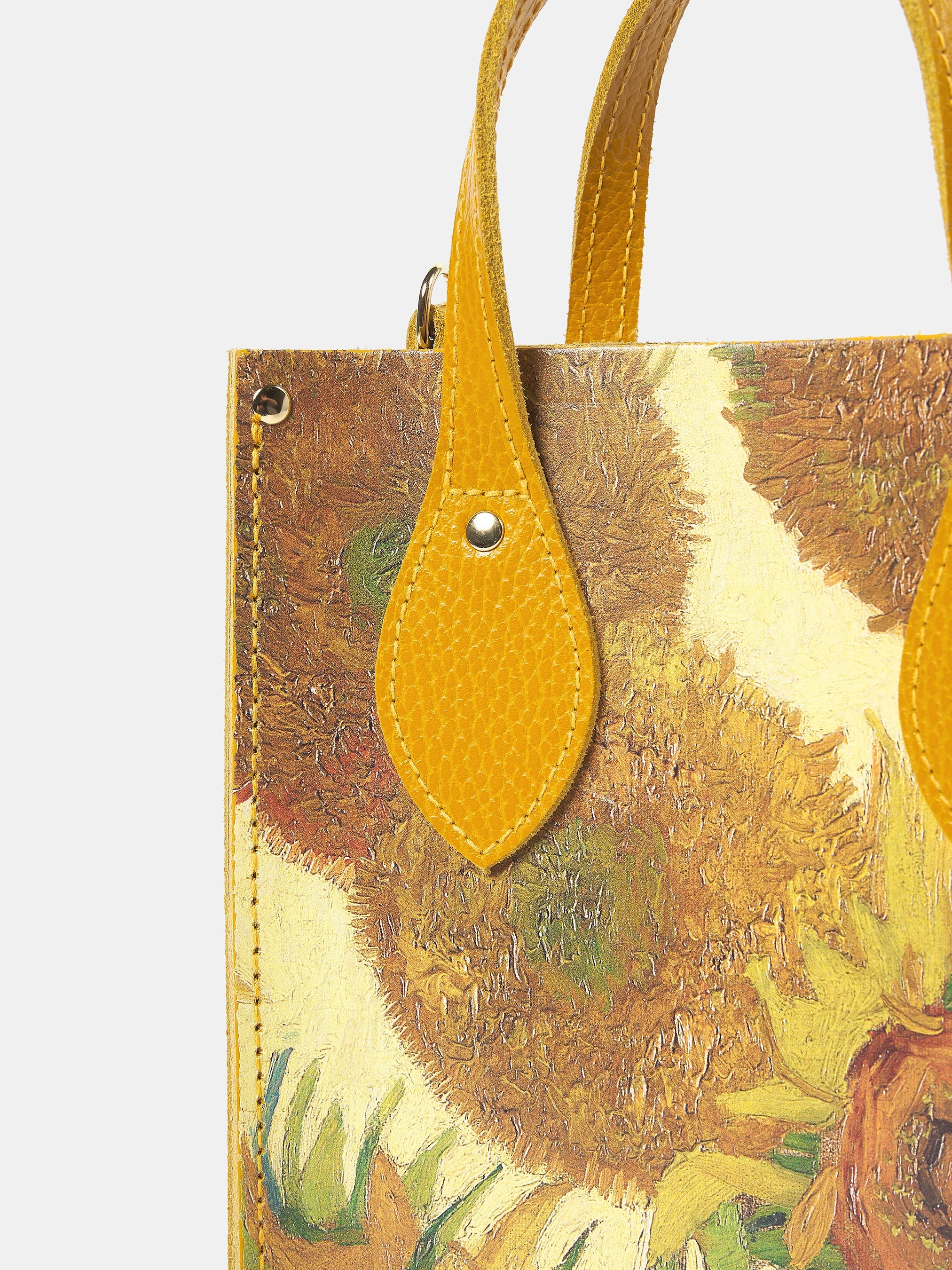 The Mini Tote - Mustard with Sunflowers