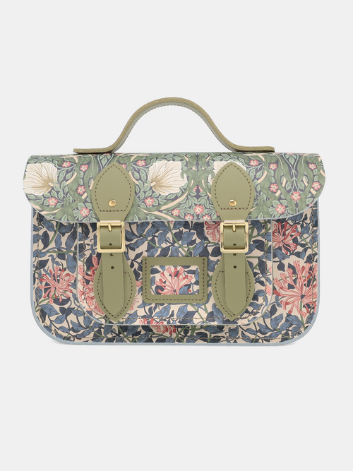 The 11 Inch Batchel - Honeysuckle Print & Sage Green