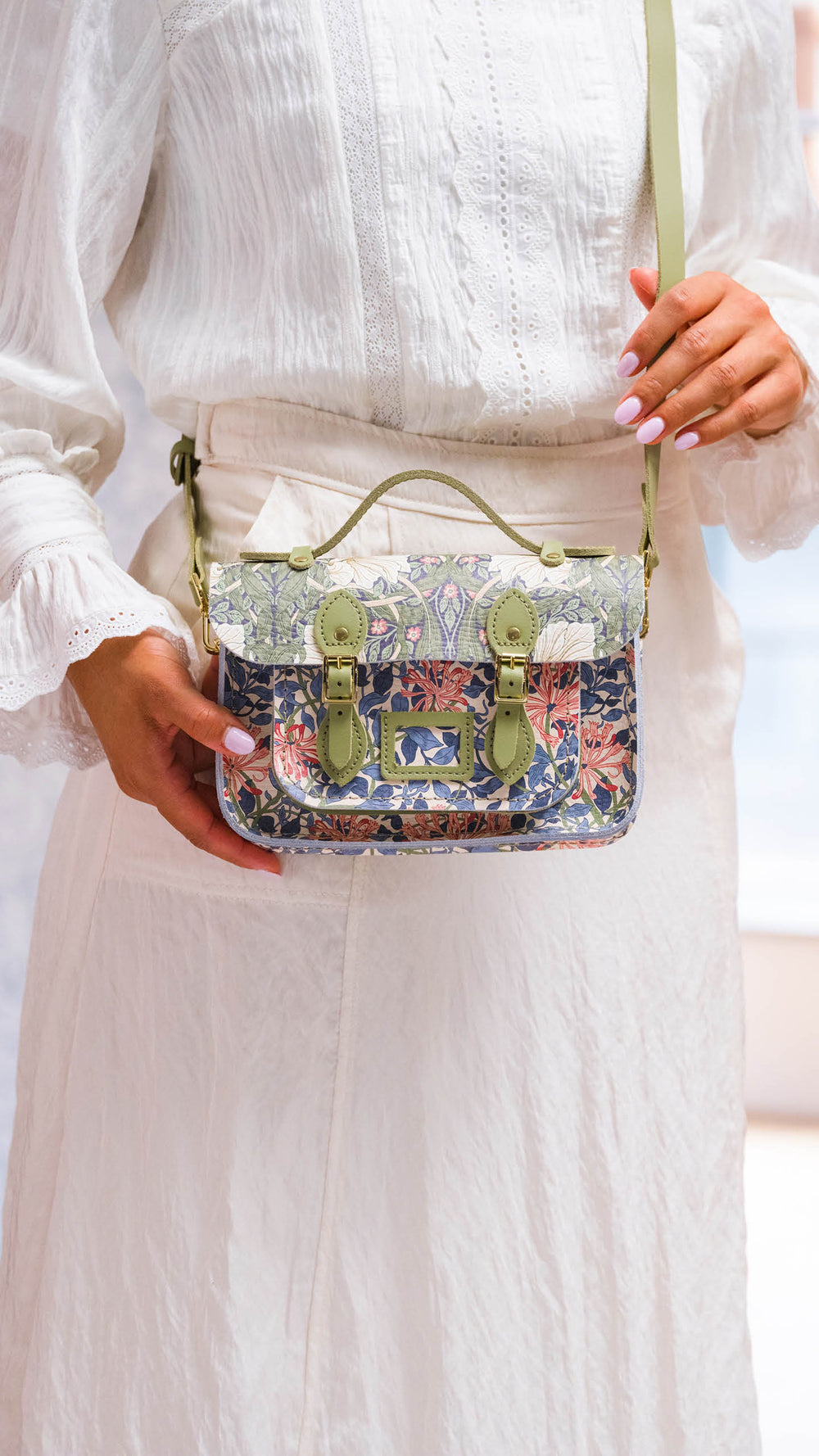 The Mini - Honeysuckle Print & Sage Green