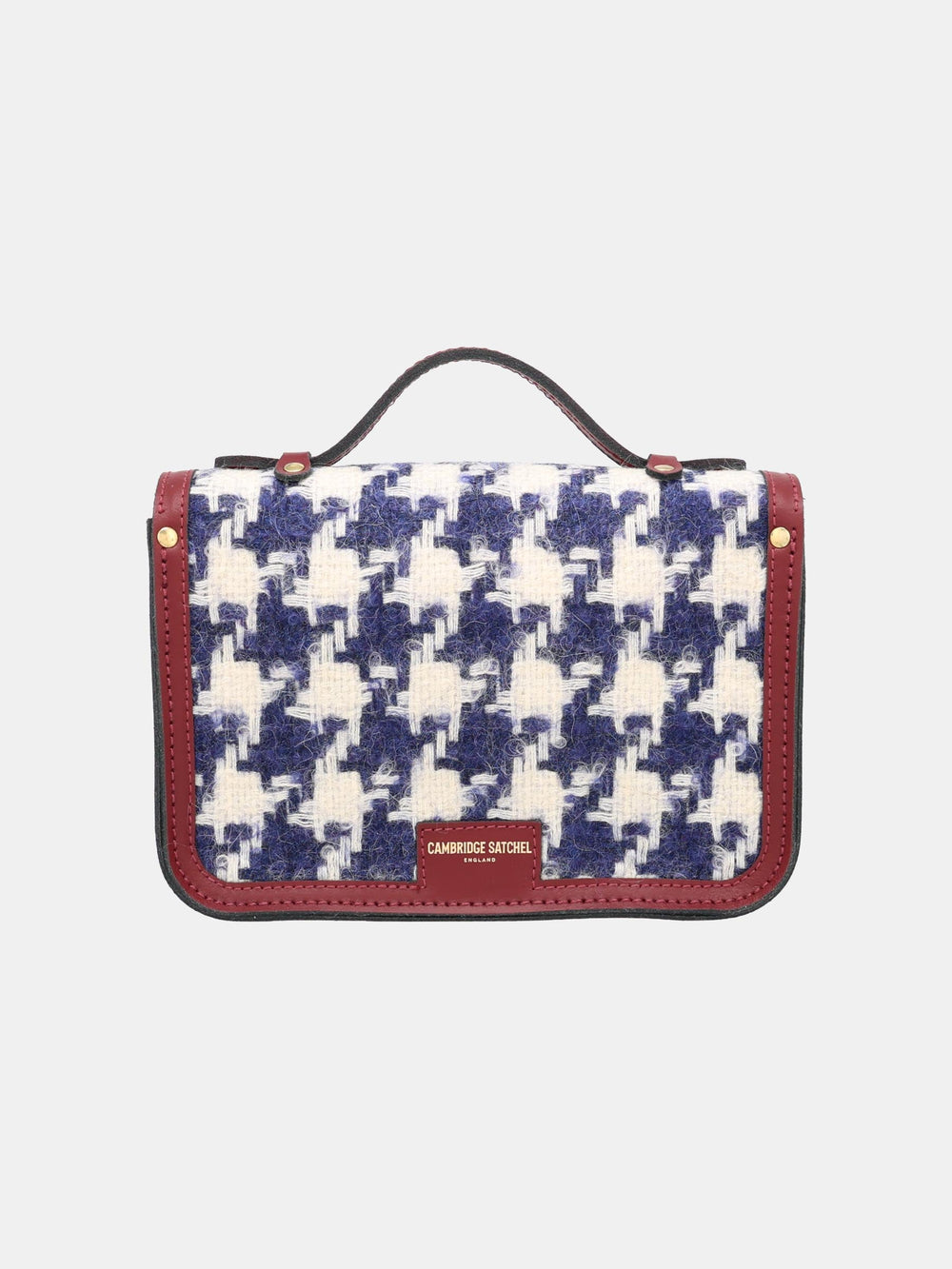 The Mini - Oversized Blue Houndstooth and Oxblood