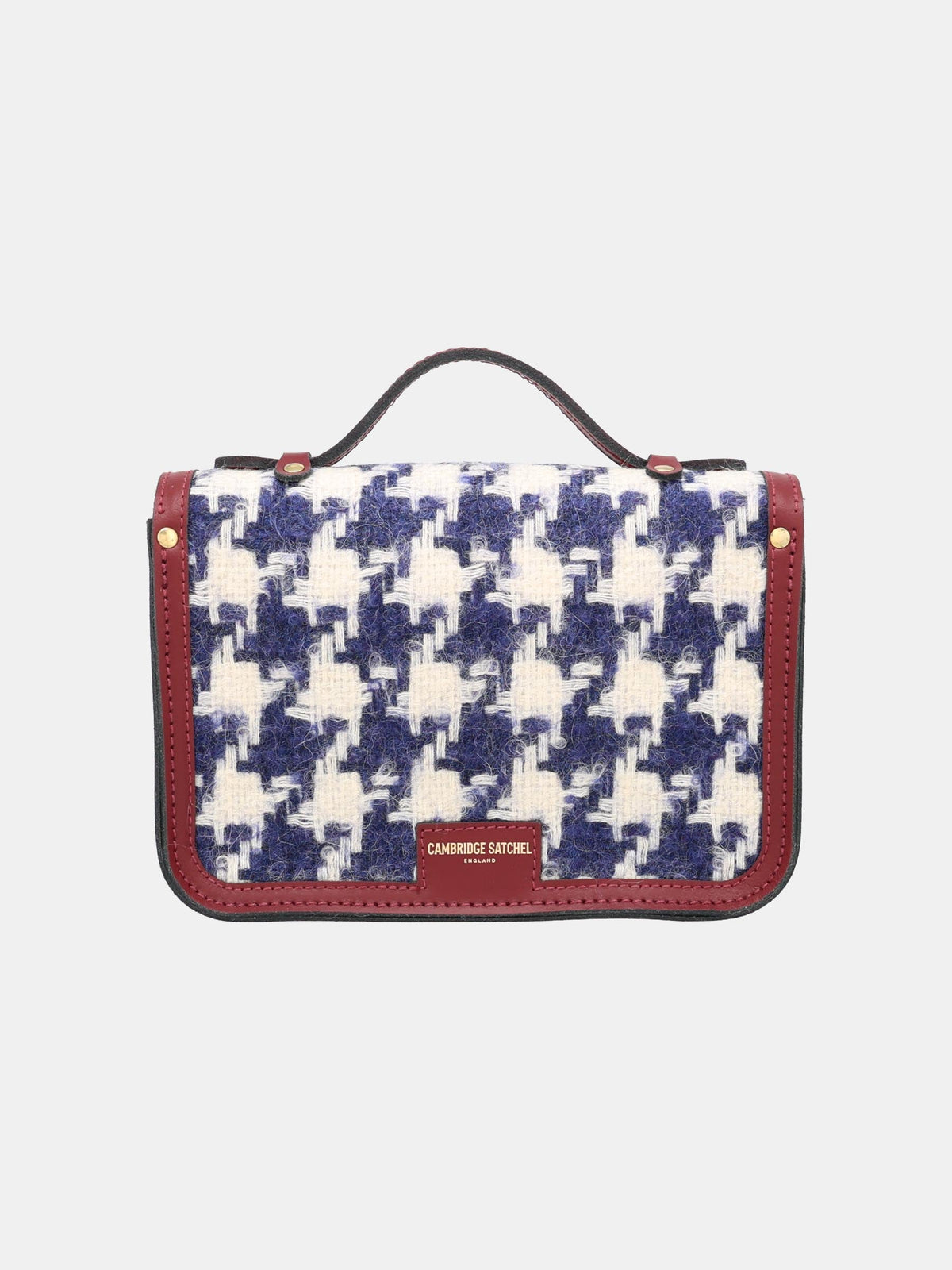 The Mini - Oversized Blue Houndstooth and Oxblood