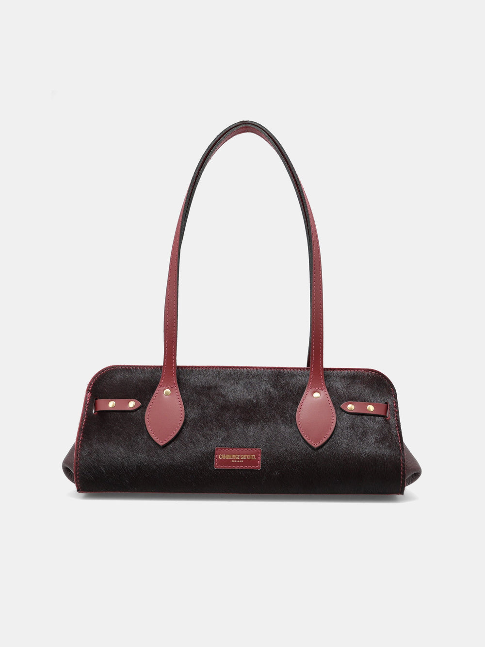 East West Shoulder Bag - Oxblood hair-on-hide
