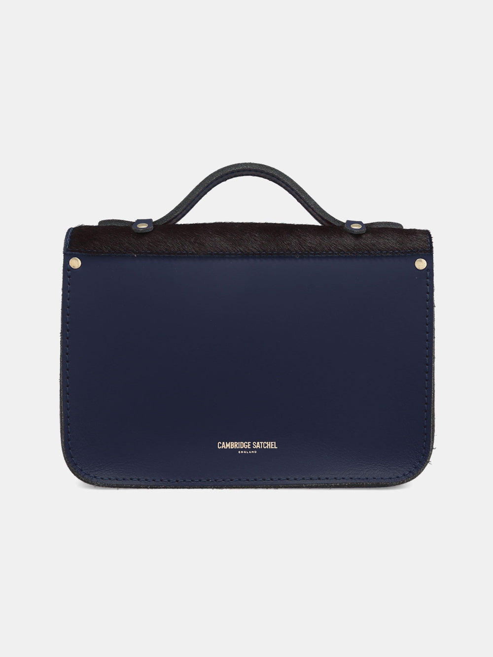 Mini Satchel - Navy hair-on-hide