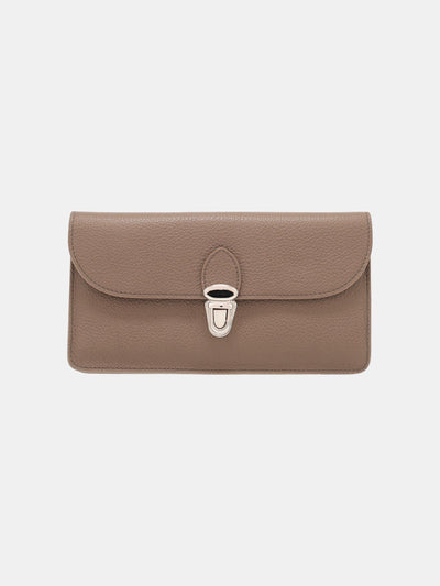 The Large Push Lock Purse - Taupe Celtic