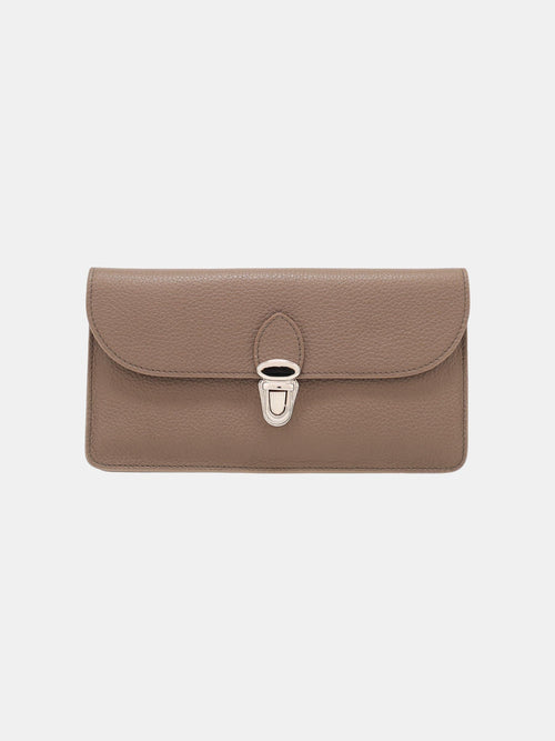 The Large Push Lock Purse - Taupe Celtic