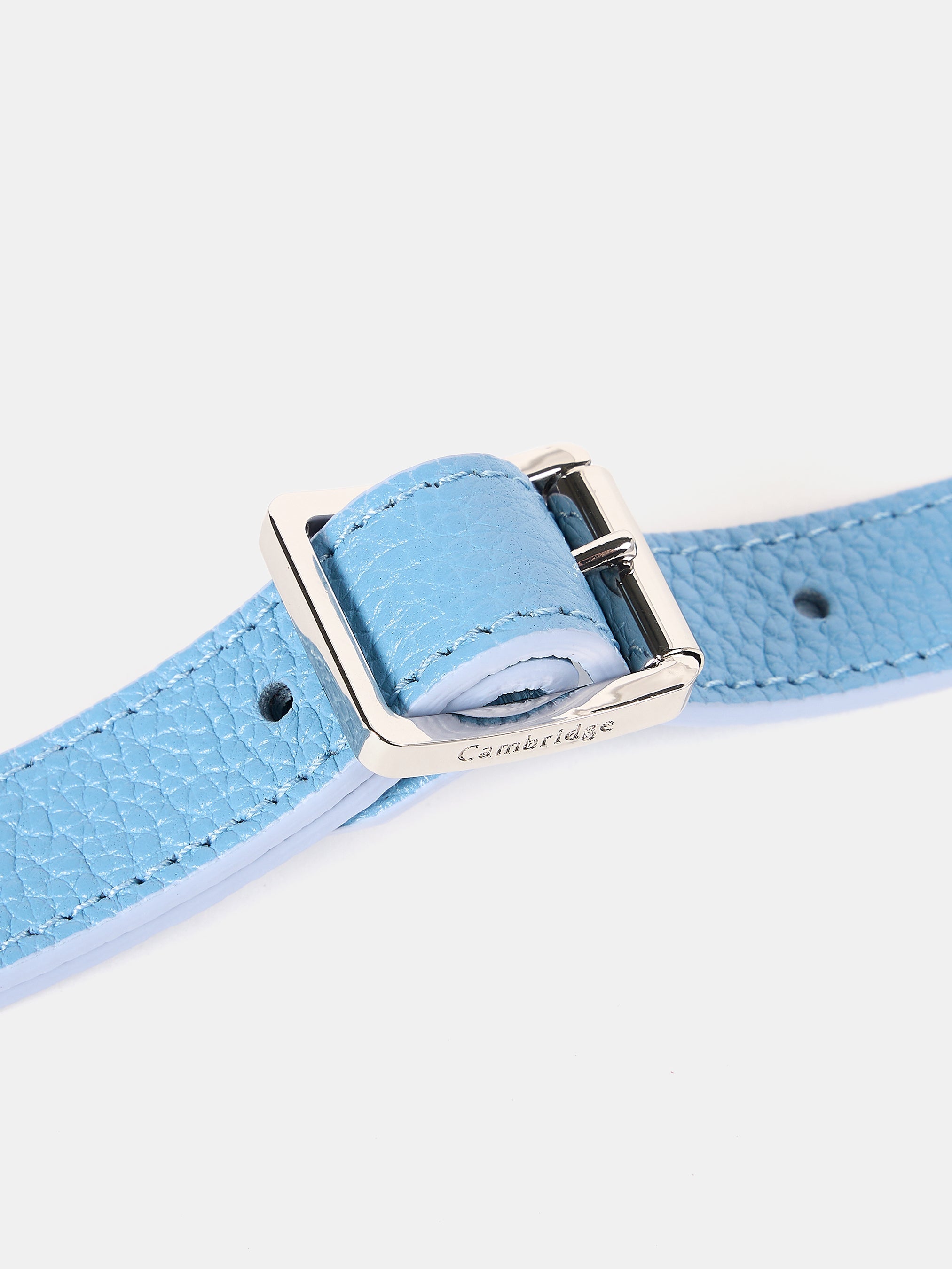 The Crossbody Strap - Cloud Blue Calf Grain