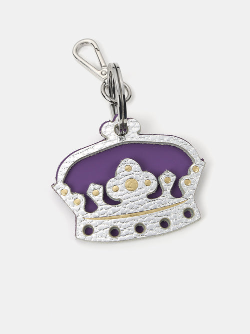 The Crown Charm - Purple & Silver Saffiano