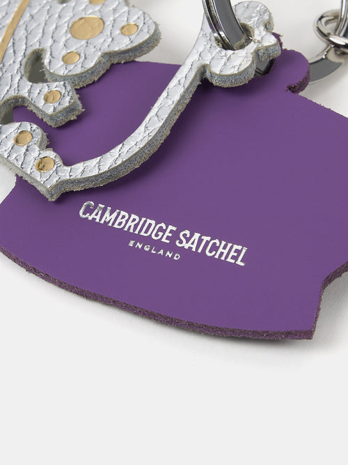 The Crown Charm - Purple & Silver Saffiano