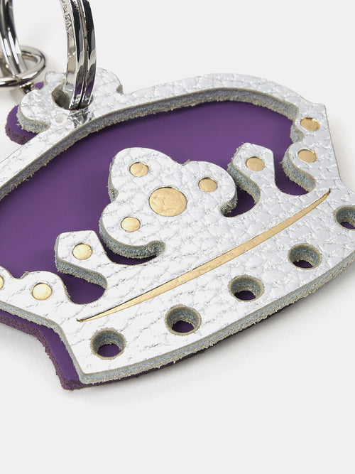 The Crown Charm - Purple & Silver Saffiano