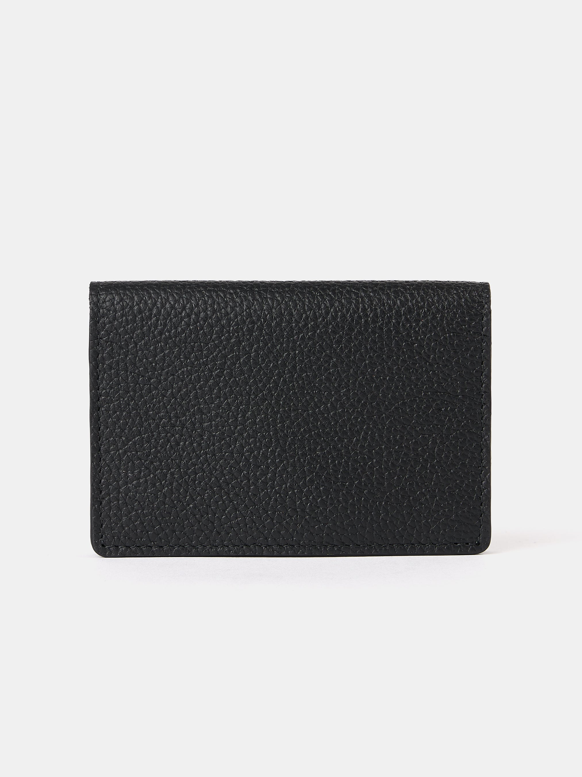 The Double Credit Card Holder - Black with Tartan Madras Grain