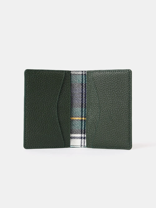 The Double Credit Card Holder - Ivy with Tartan Madras Grain